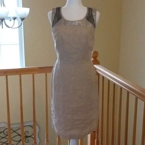 LOFT | Dresses | Ann Taylor Loft 0 Cotton Sequin Beadwork Summer Cocktail  Midi Dress | Poshmark